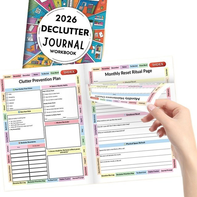 BOHY Declutter Journal 2026 Arbeitsmappe und Planer mit 60 Seiten in Multicolour - Bild 1