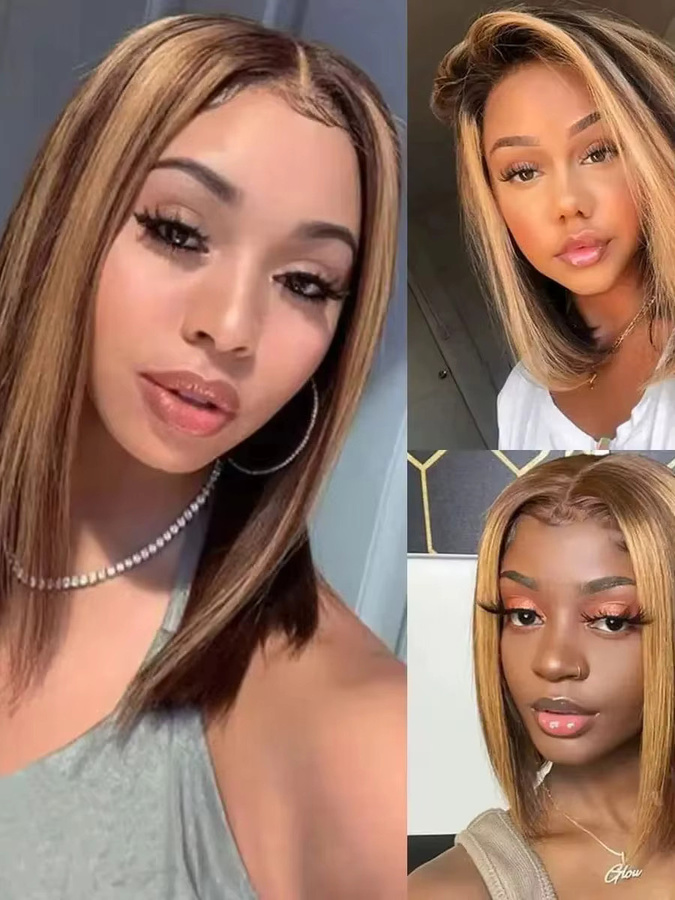 Dula A Hair Bob Perücke Ombre 4/27, Echthaar, Damen - Bild 7
