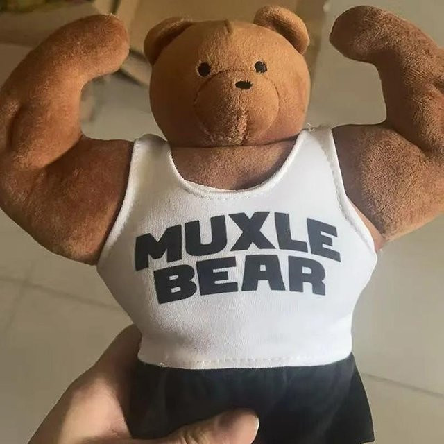 Binchi Fitness Muskel-Fitnessstudio-Bär, Plüschtier, 51cm, ab 14 Jahre - Bild 1