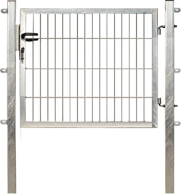 Einzeltor für Doppelstabmattenzaun aus Metall, Farbe Grau, B/H: 80 x 100 cm - Bild 1