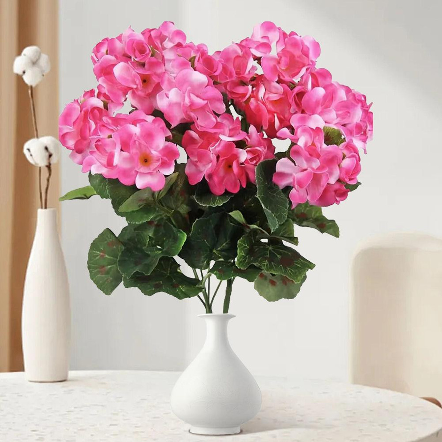 2 Stück UV-beständige künstliche Geranienblüten aus Vlies in Rosa von Garden Supplies My, Höhe: 32 cm - Bild 2