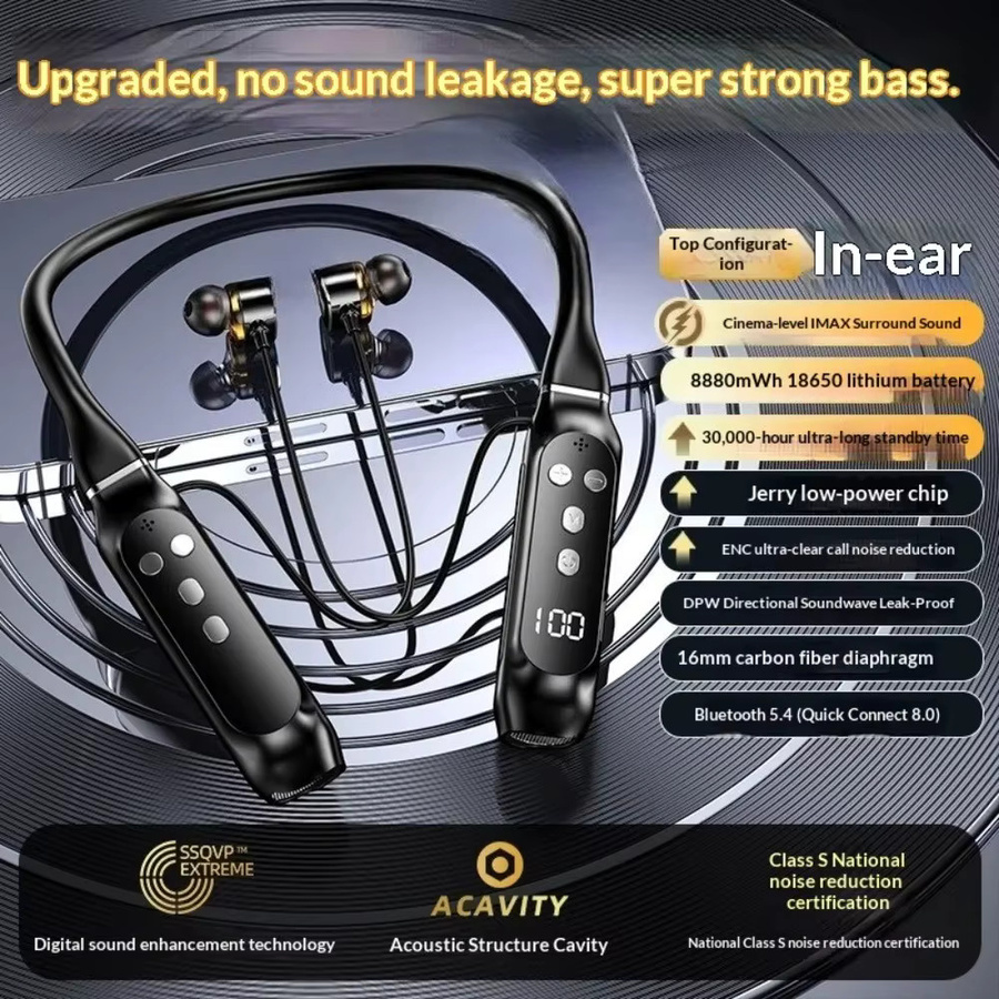 WAKAILONG Kabellose In-Ear Nackenbügel-Kopfhörer in Schwarz mit verlustfreiem Audio und hoher Klangqualität - Bild 6