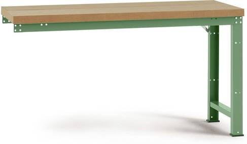 Manuflex Anbauwerkbank Profi Standard mit Multiplex Tischplatte in Resedagrün, B: 175 cm, T: 70 cm, H: 84 cm - Bild 1
