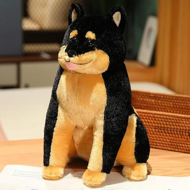 Kidsly Shiba Inu-Hunde-Plüschtier, schwarz, 45cm, ab 14 Jahre - Bild 1