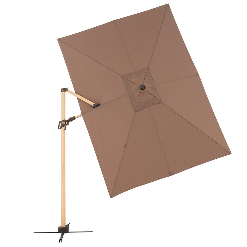 Doppler Ampelschirm Alu Wood AX Ultra in Greige inklusive Standkreuz, B: 300 cm, H: 220 cm - Bild 2