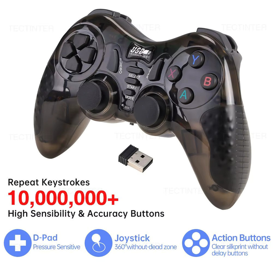 TECTINTER Wireless Controller 2,4 GHz Gamepad in Schwarz für Sony PS3, Android, TV Box und PC - Bild 3