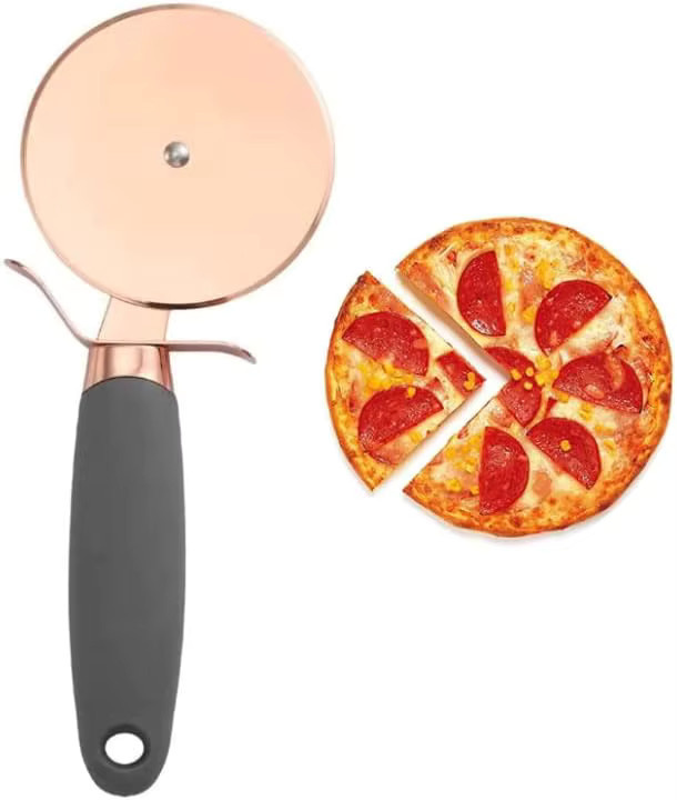 PDQ Pizzaschneiderrad aus Edelstahl mit rutschfestem Griff in Roségold - Bild 2