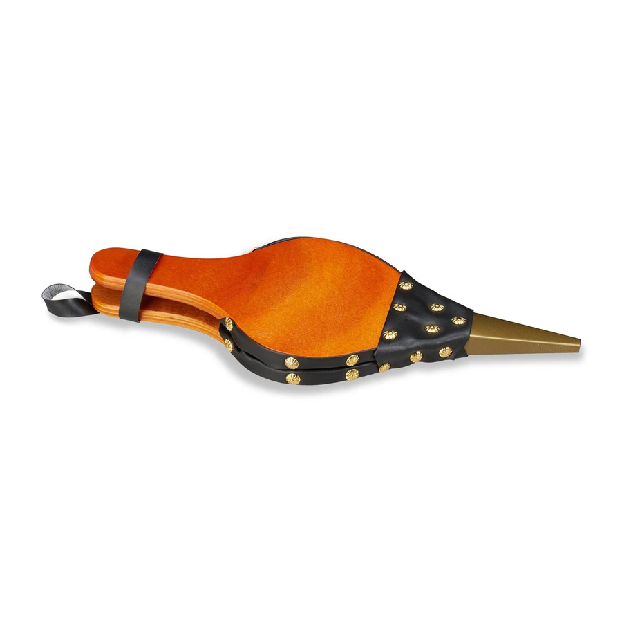 Relaxdays Blasebalg aus MDF und Kunstleder in Braun, Schwarz und Gold, H x B x T: 39 x 16 x 4 cm - Bild 2