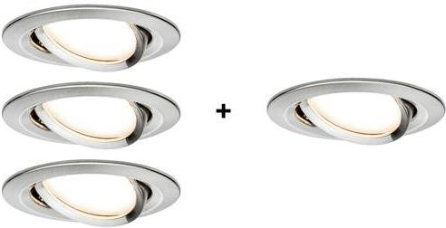 Paulmann Nova LED Einbauleuchte 4er Set, Farbe Eisen gebürstet, 24W, warmweiß - Bild 1