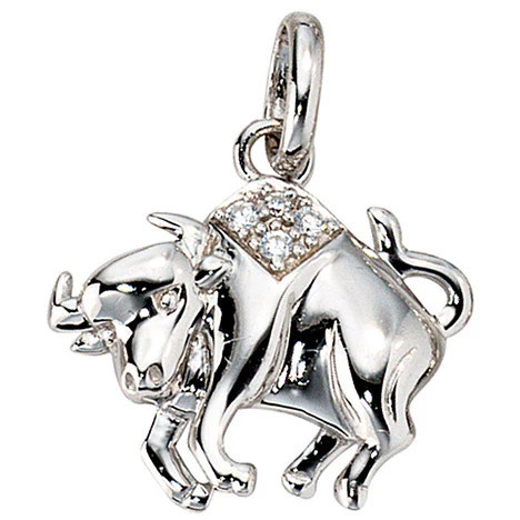 Colfem Anhänger Sternzeichen Stier, 925 Silber, Zirkonia, Unisex - Bild 1