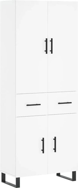 vidaXL Highboard Weiß aus Holzwerkstoff und Metall, B/T/H: 69,5 x 34,0 x 180,0 cm - Bild 1