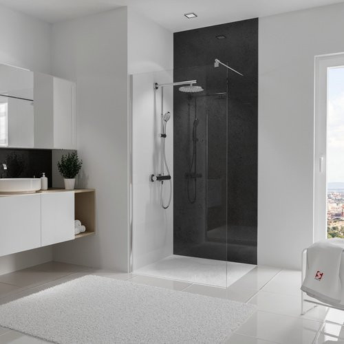 Schulte ExpressPlus DecoDesign Duschrückwand in Anthrazit Grau B/H: 100 x 255 cm - Bild 2