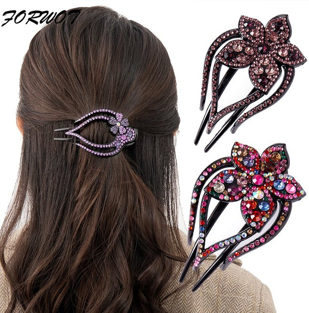 FORWOT Haarnadel Blume, Strass, Damen - Bild 1