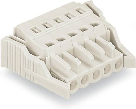 WAGO Buchsengehäuse-Kabel 721 mit 4 Polen und 5 mm Rastermaß, Farbe: Grau/Weiß, 721-104/037-000, 50 Stück - Bild 1