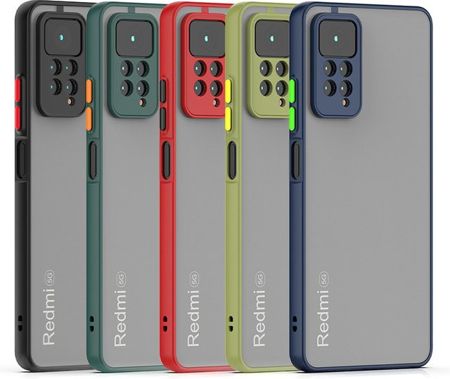 Stoßfeste Schutzhülle für Xiaomi Redmi Note 10, 11, 12 Pro Plus (4G/5G) mit hartem Rahmen und Rückseite in Schwarz - Bild 1