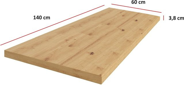 Küchenarbeitsplatte Eko Stilo in Eiche Artisan Holzoptik, B/T/H: 140 x 60 x 3,8 cm - Bild 1