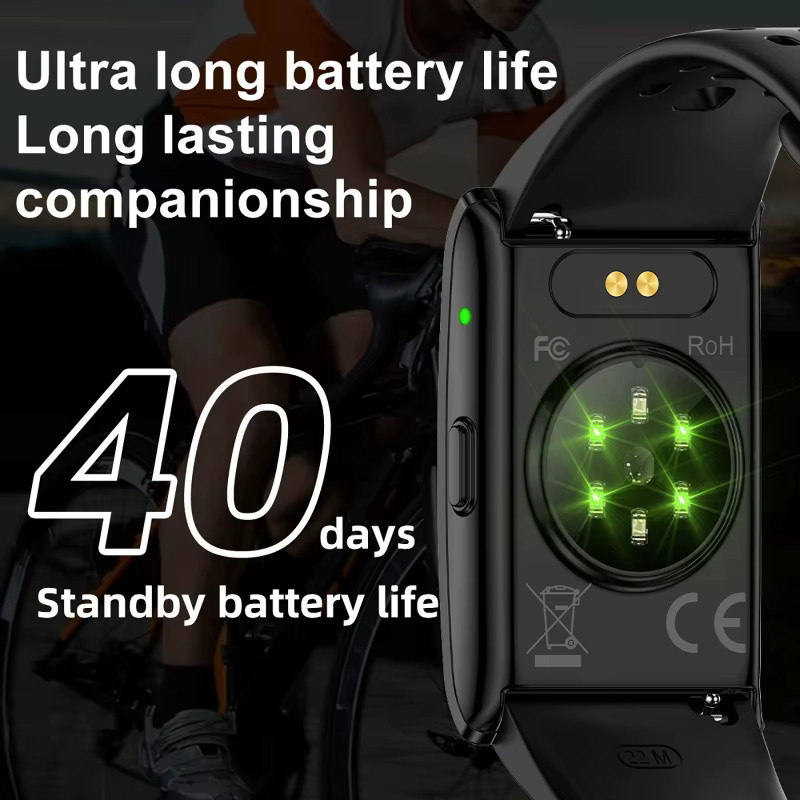 luxuglow Smartwatch Paar-Armband mit KI-Gesundheitsdatenanalyse und Herzfrequenz-Blutdruck-Monitor in Pink und Black - Bild 2