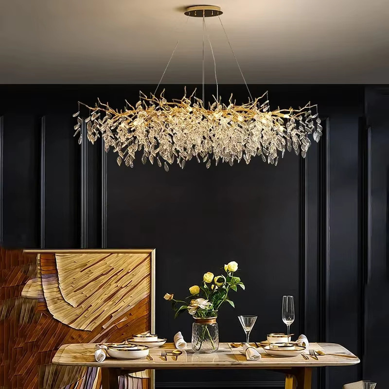 TAONUANSHU Kristall Kronleuchter in Gold/Messing als Deckenanhänger für Wohnzimmer, Esszimmer und Schlafzimmer - Bild 2