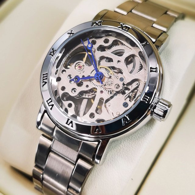 WINNER Skelett-Uhr, Automatik, Edelstahl, Silber, Damen - Bild 1