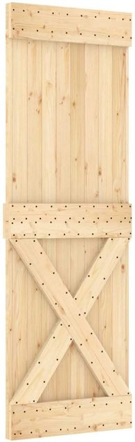 vidaXL Schiebetür NARVIK in Natur und Schwarz, moderne Schiebetür aus Holz und Stahl, B/H: 70 x 210 cm - Bild 1