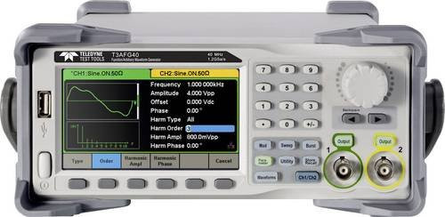 Teledyne LeCroy T3AFG40 Funktionsgenerator netzbetrieben 2-Kanal in Grau mit Frequenzbereich 0,000001 Hz bis 40 MHz für Arbiträr, Dreieck, Puls, Rauschen und Rechteck-Wellenformen - Bild 1