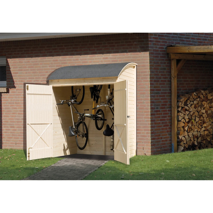 Weka Fahrradgarage Mehrzweckbox aus Nadelholz in Grau mit Doppeltür und Bitumendach B: 223 cm, H: 164 cm, T: 134 cm - Bild 2