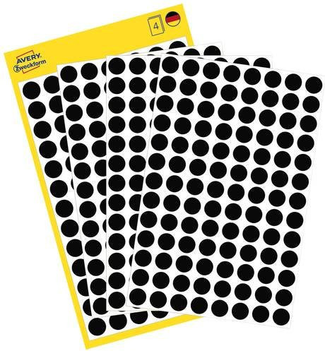 Avery Zweckform 3009 Markierungspunkte Etiketten Ø 8mm Schwarz Permanent haftend aus Papier - Bild 1
