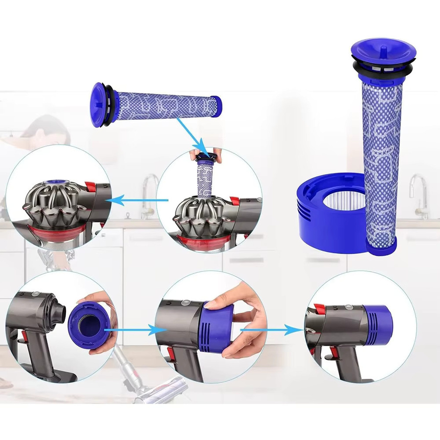 HEPA-Filter und Vorfilter Set für Dyson V7 V8 Absolute Animal Motorhead Akku-Staubsauger Ersatzteile - Bild 4