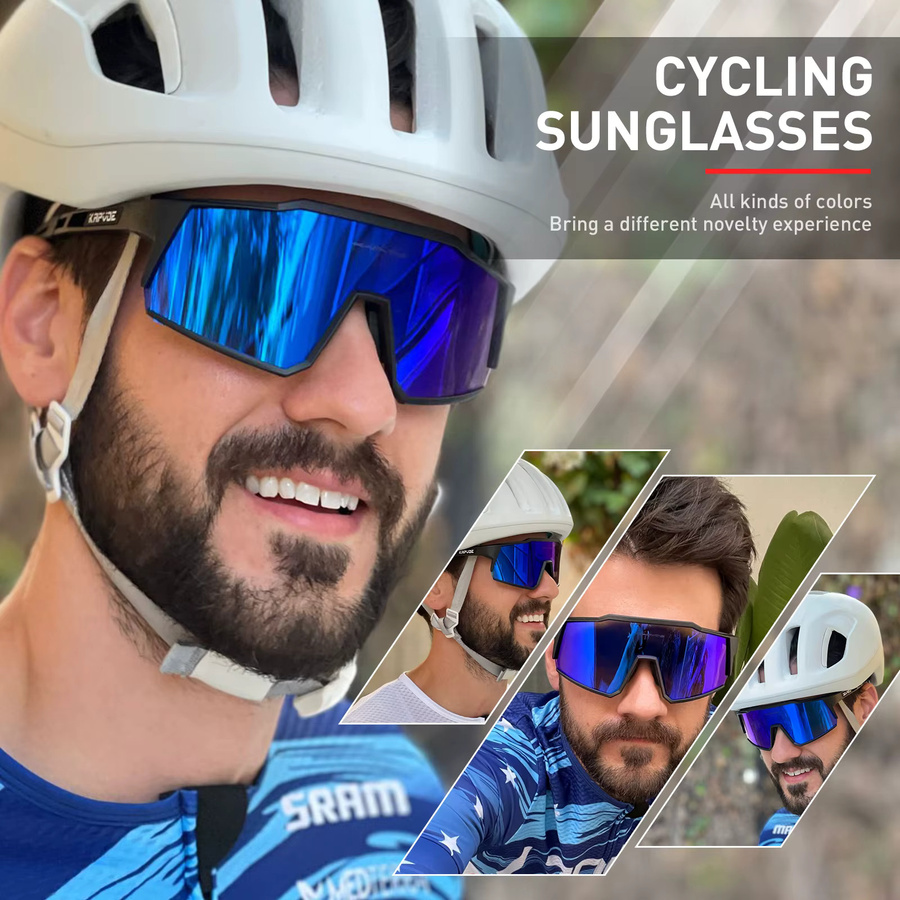 Kapvoe Sportsonnenbrille, Vollrand, Kunststoff, Wrap - Bild 2