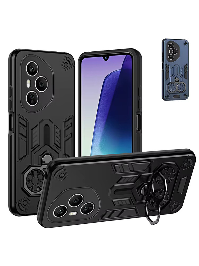 Stoßfeste Schutzhülle für Honor 300 400 Pro Lite X9C Magic 7 Lite X9C SMART 300 400 mit Metallring in Schwarz - Bild 6