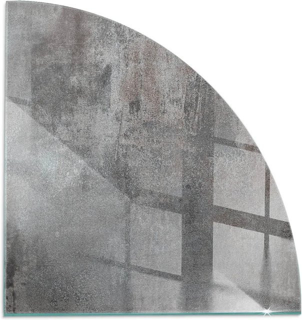 Tulup Glasplatte für Kaminöfen mit roher Oberflächenstruktur, Grau, B/T: 100 x 100 cm - Bild 1