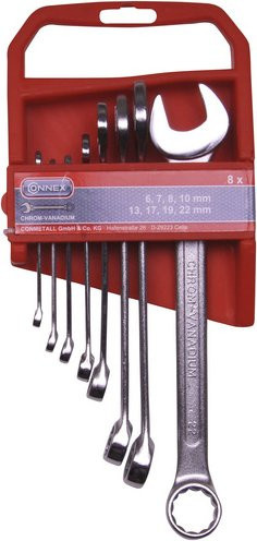 Connex 8-teiliger Gabel-Ringschlüssel-Satz aus Stahl in Silber - Bild 1