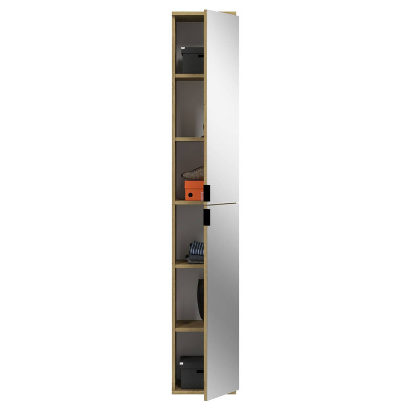 Spiegelschrank xonox.home PROJEKT in Eiche Artisan Nachbildung mit Spiegel, B/H/T: 30 x 193 x 34 cm - Bild 2