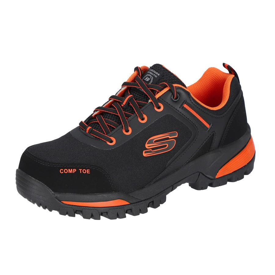 Skechers Sicherheitsschuhe Strigax Gatlon Herren S3 Leder Schwarz-Orange Größe 45 - Bild 2