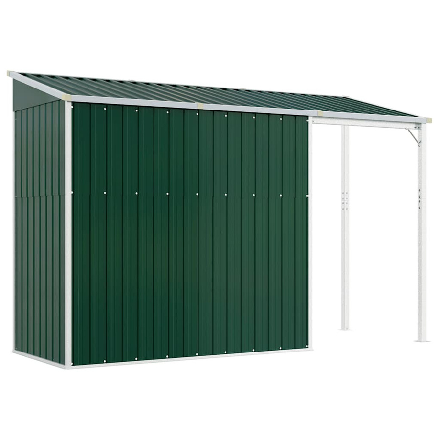 vidaXL Gartenhaus mit Schleppdach aus Stahl in Grün, B/T/H: 277 x 110,5 x 181 cm - Bild 4