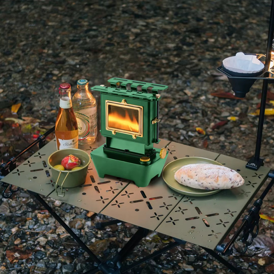 SmiloDon Camping-Öllaterne und tragbarer Ölkocher in Grün im Vintage-Design - Bild 3