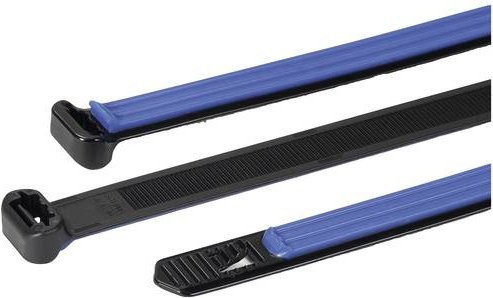 HellermannTyton Kabelbinder SGT100S-PA66HS/TPE-BK/BU Schwarz/Blau Breite: 12,7 mm - Bild 1
