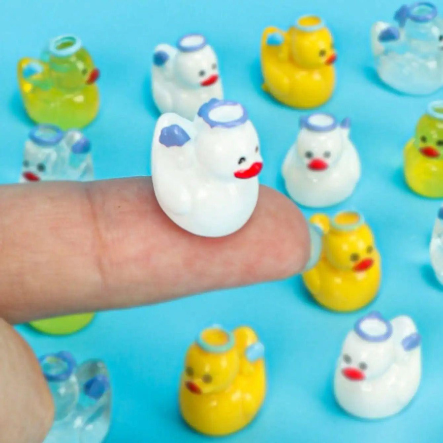 Yiran Toy Mini-Enten Figuren aus Harz in verschiedenen Farben für Gartenschmuck und Tischdekoration (10 Stück) - Bild 2