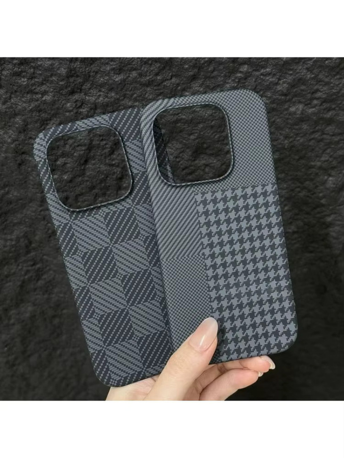 Schutzhülle für OPPO Find X9 X8 X7 Pro Ultra mit Carbonfaser-Schachbrettmuster in Schwarz - Bild 3