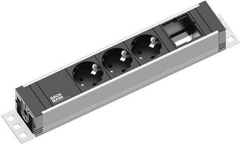 Bachmann Steckdosenleiste 922.0111 mit Schutzkontakt in Silber und Schwarz - Bild 1