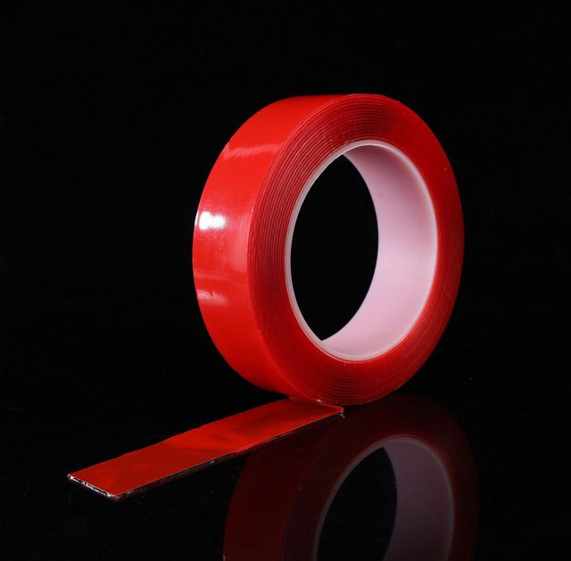 HomeHarmony Hochviskoses Acryl-Doppelseitenband, Transparent und Rot, Rückstandsfrei und Hitzebeständig für Automobil und Nagelkunst - Bild 1