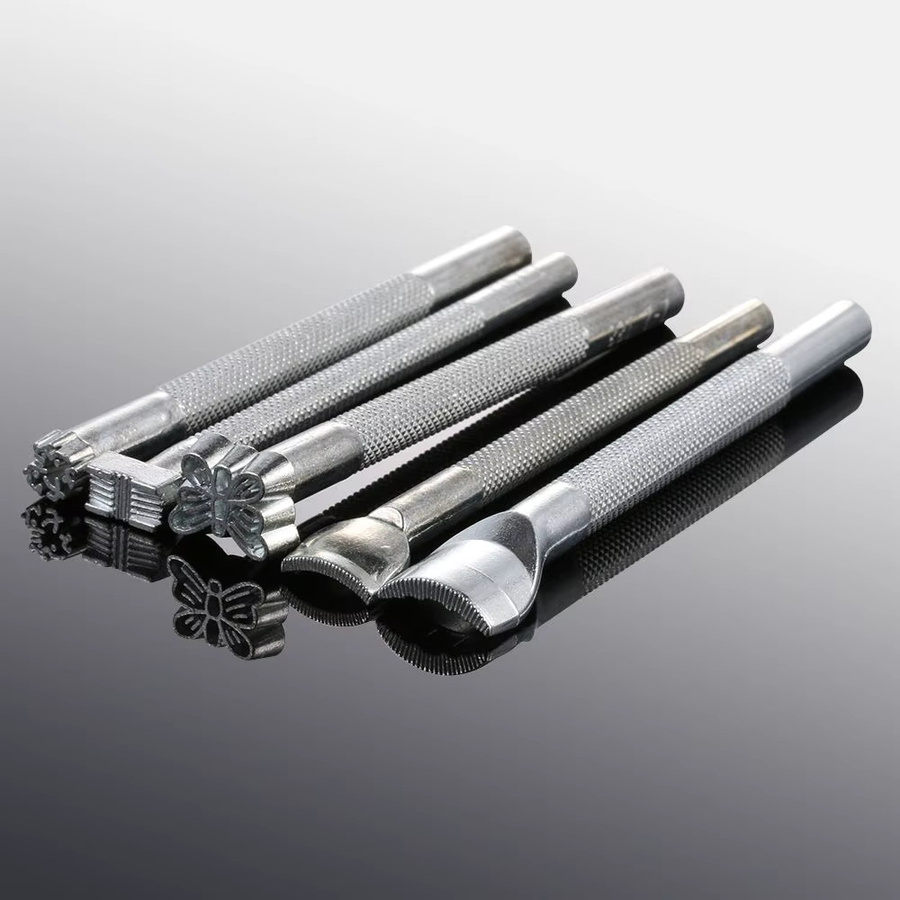 Metall Lederstempel Set für Handwerk und DIY zur Herstellung von Ledersätteln in Silber - Bild 2