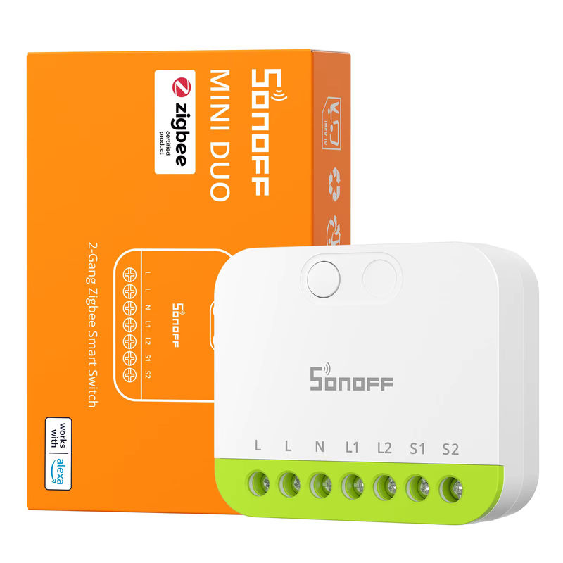 SONOFF MINI-ZB2GS MINI DUO 2-Gang Zigbee Smart Switch mit Dual Load Control, Zigbee 3.0 Kompatibilität, Weiß - Bild 5