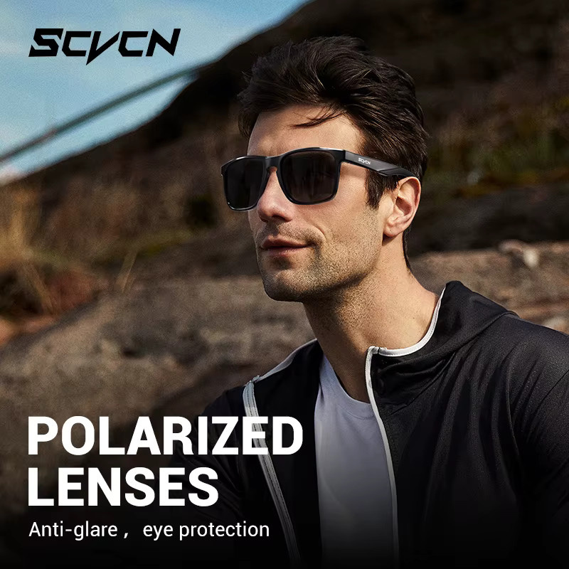 SCVCN Sportsonnenbrille, Square, Vollrand, Kunststoff, Schwarz, Herren - Bild 3