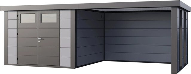 Telluria Gerätehaus Classico in Grau mit Außenmaß B: 662 cm, H: 219 cm, T: 318 cm - Bild 1