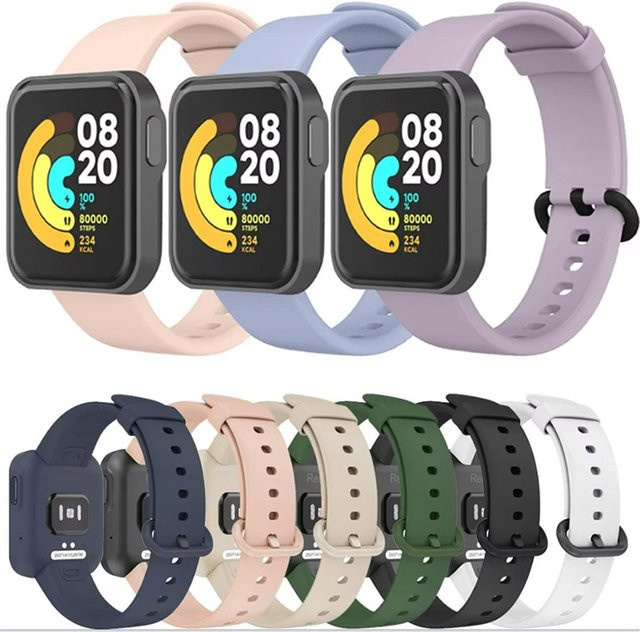 Xiaomi Uhrenarmband Silikon, Weiß, Xiaomi Mi Watch Lite, Redmi Watch 2 Lite, Poco - Bild 1