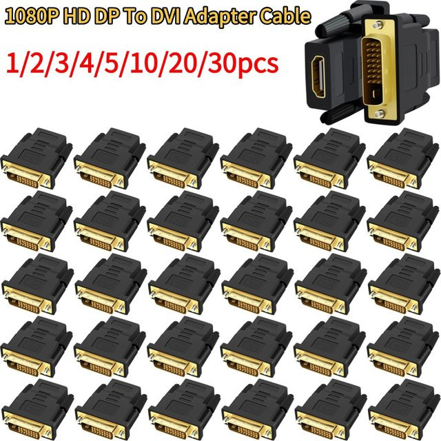 DisplayPort zu DVI Adapter Kabel in Schwarz für PC, Laptop und Monitor mit 1080P HD Unterstützung - Bild 1