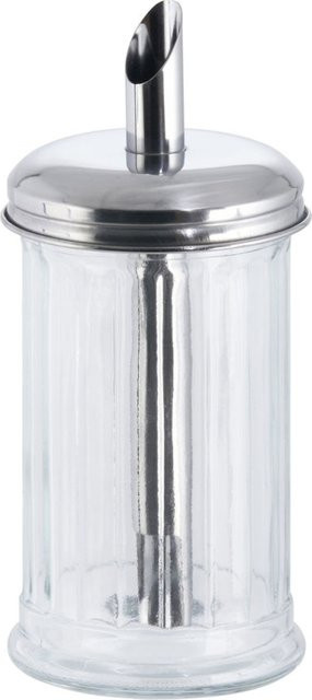 APS Zuckerdosierer mit Dosier-Rohr, 320 ml, Durchmesser: 7,5 cm, Höhe: 13,5 cm, silber/transparent - Bild 1