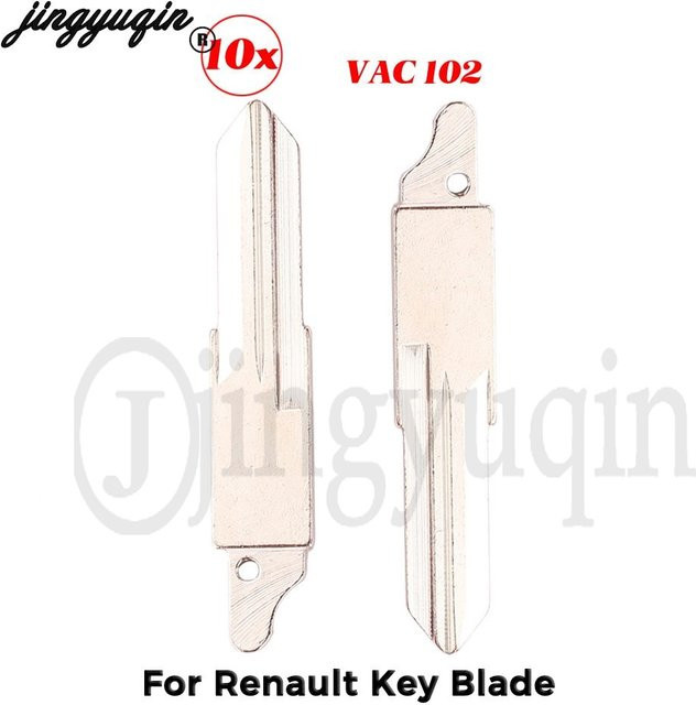 Jingyuqin 10 Stück Original Fernbedienungs-Autoschlüsselrohling VAC102 faltbar in Silber für Renault Megan und Dacia Clio - Bild 1