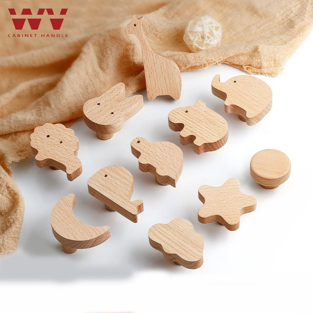WV Holzgriffe in Tierform für Schränke und Schubladen, Braun Matt - Bild 1